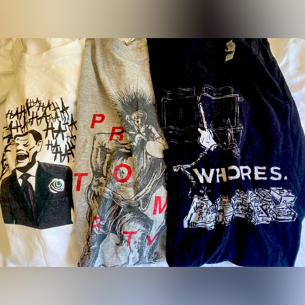 Postpunk THREE T-Shirt Bundle: XL TV Priest + 2XL/XXL Protomartyr & Whores